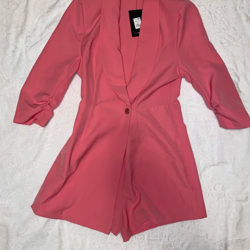 Fashion Nova Pink Blazer Romper